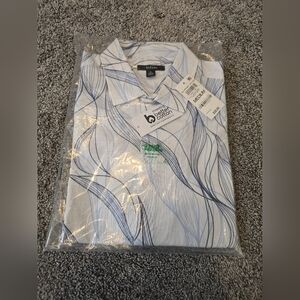 Alfani Men's White and Blue Dress Shirt